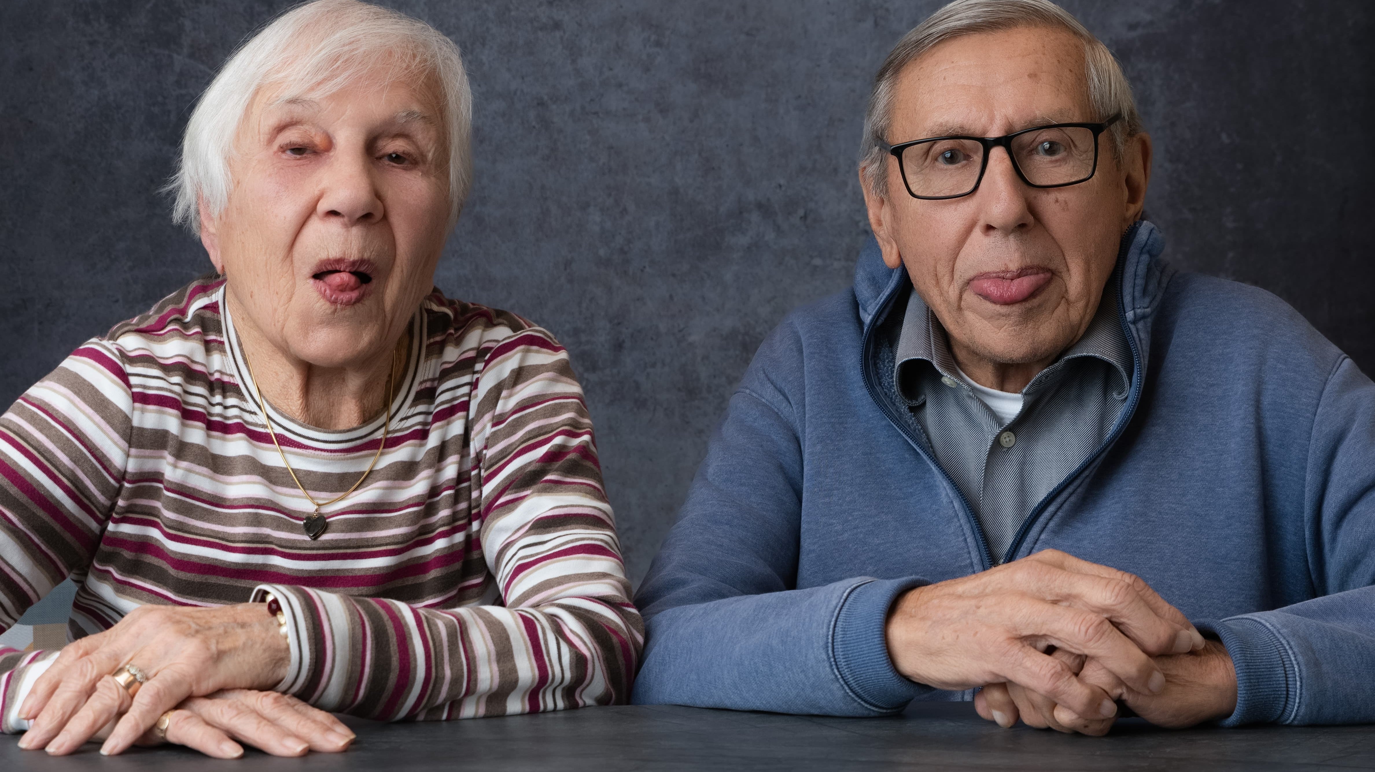 portrait of an elderly-couple in a retirement home