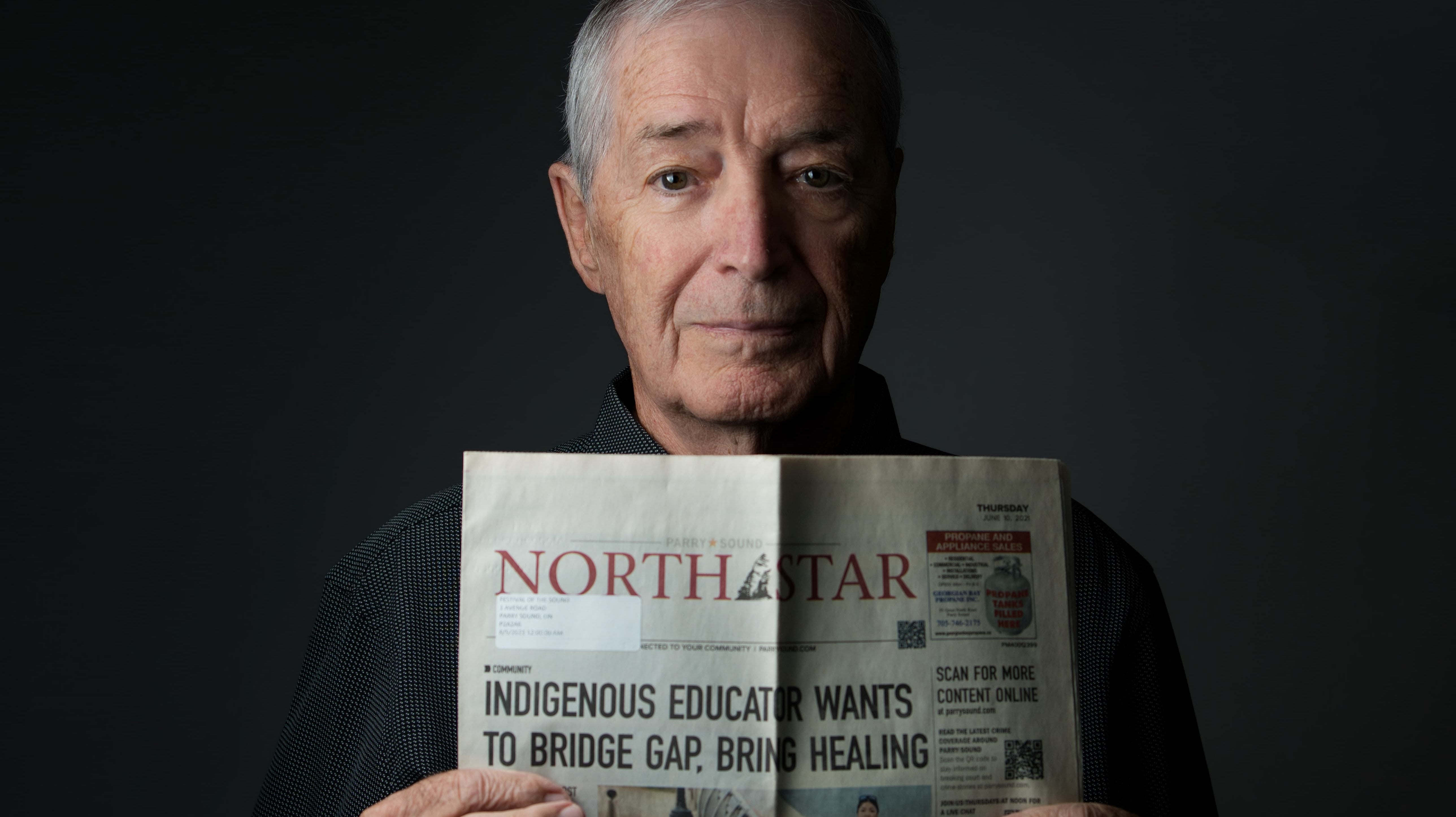 Fred Heidman holding a parry sound north star