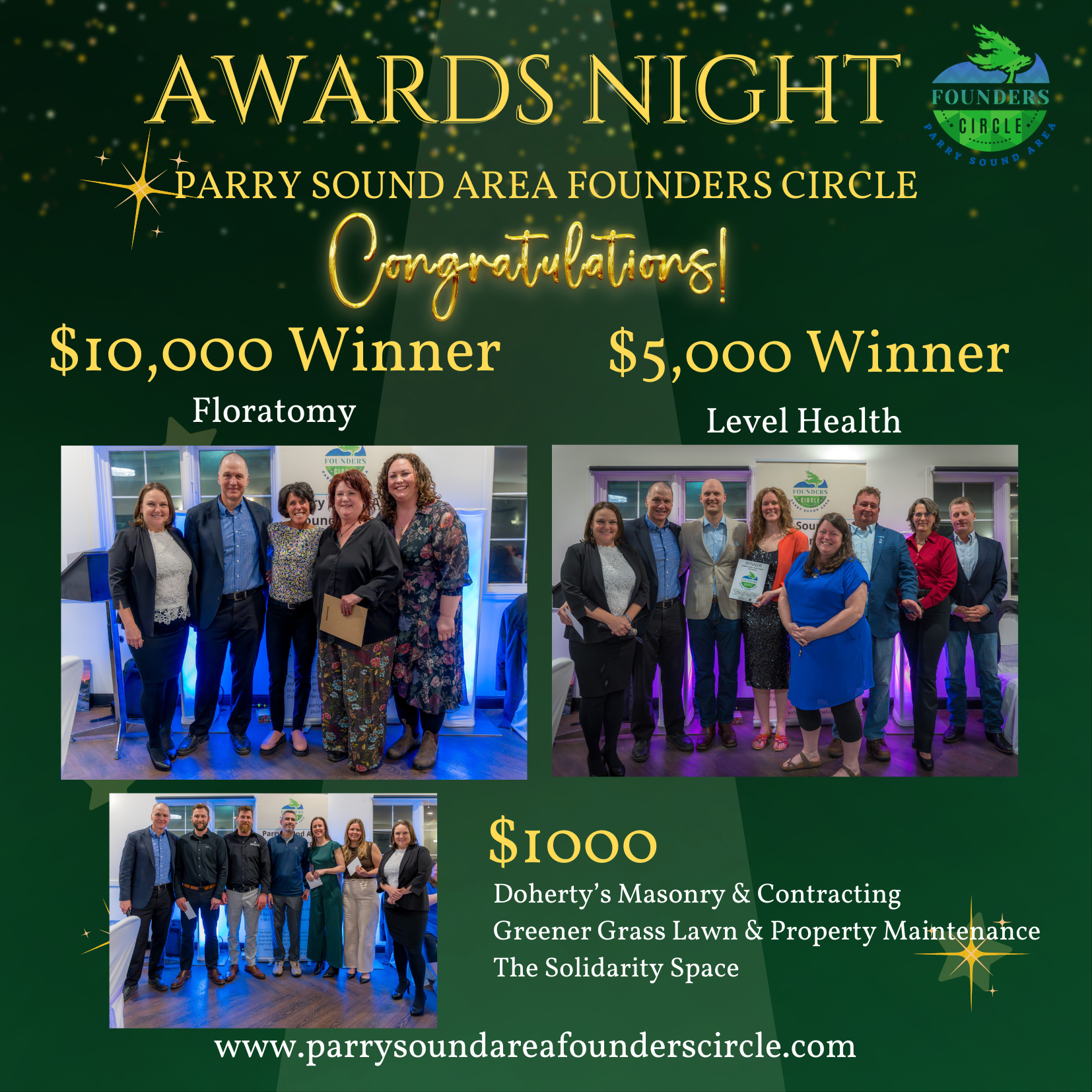 Winners of the Parry Sound Area Founder Circle in 2026