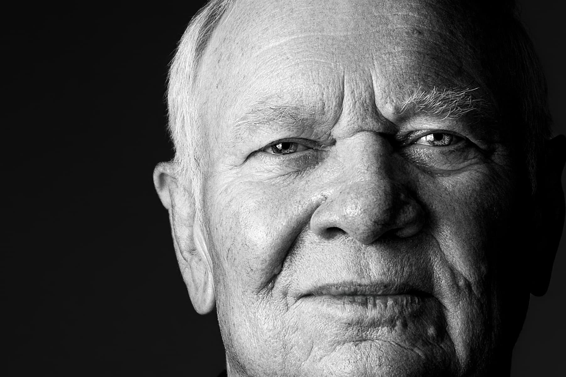 Black and white close up of ray pavlove